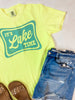 Neon Yellow It's Lake Time Garment Dyed Graphic T-shirt