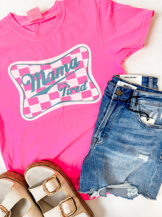 Neon Mama Tired Garment Dyed Graphic T-shirt**