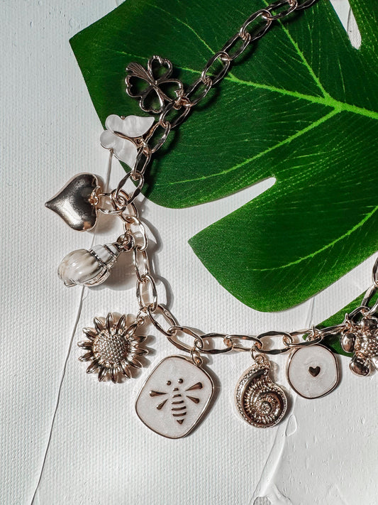 Flower Multi Charm Necklace