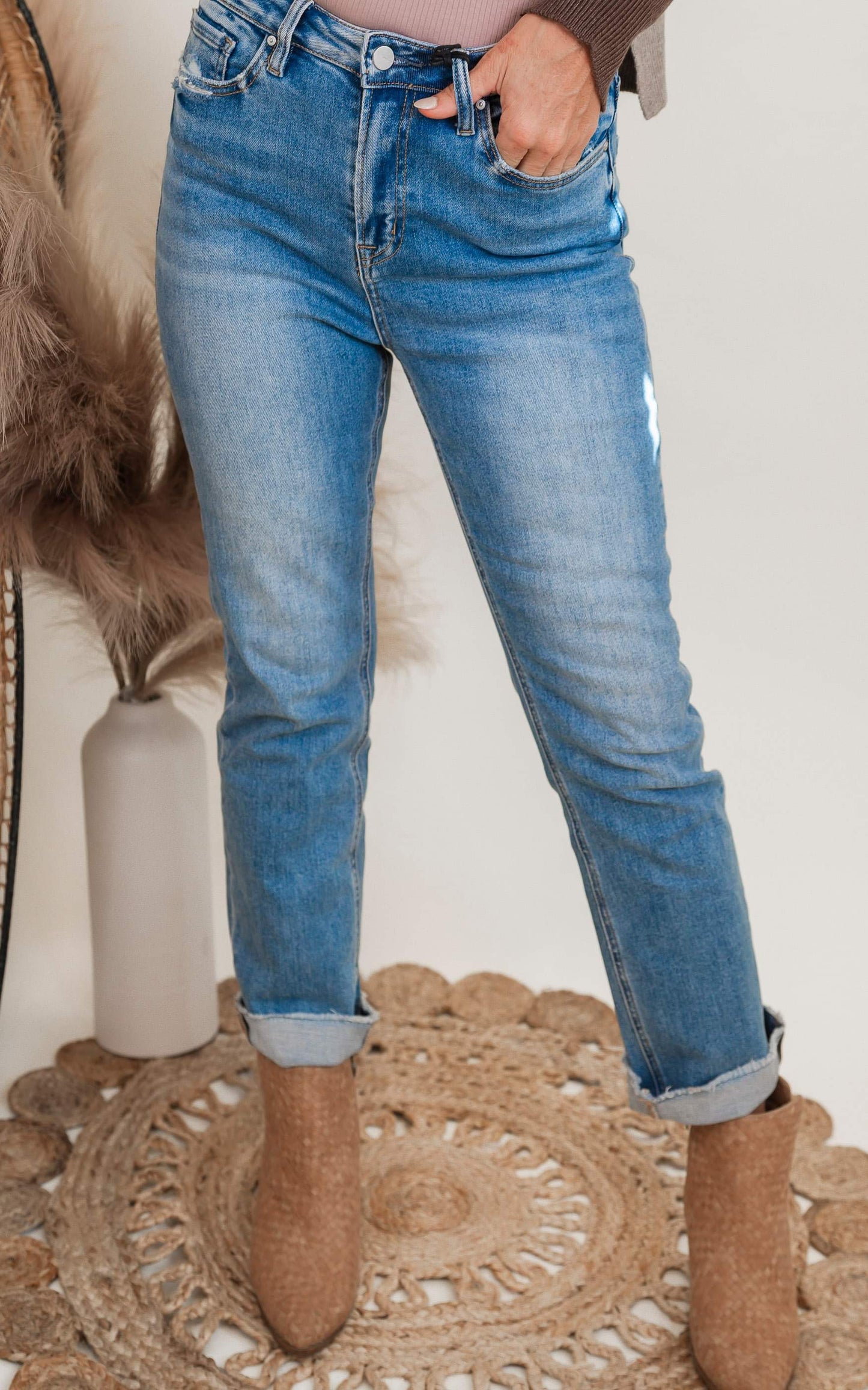 MICA | The Aniello Super High Rise Straight Denim Jean