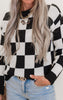 Black White Checkered Sweater