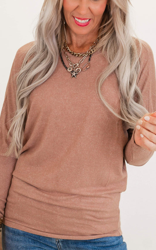 Basic Batwing Long Sleeve Top