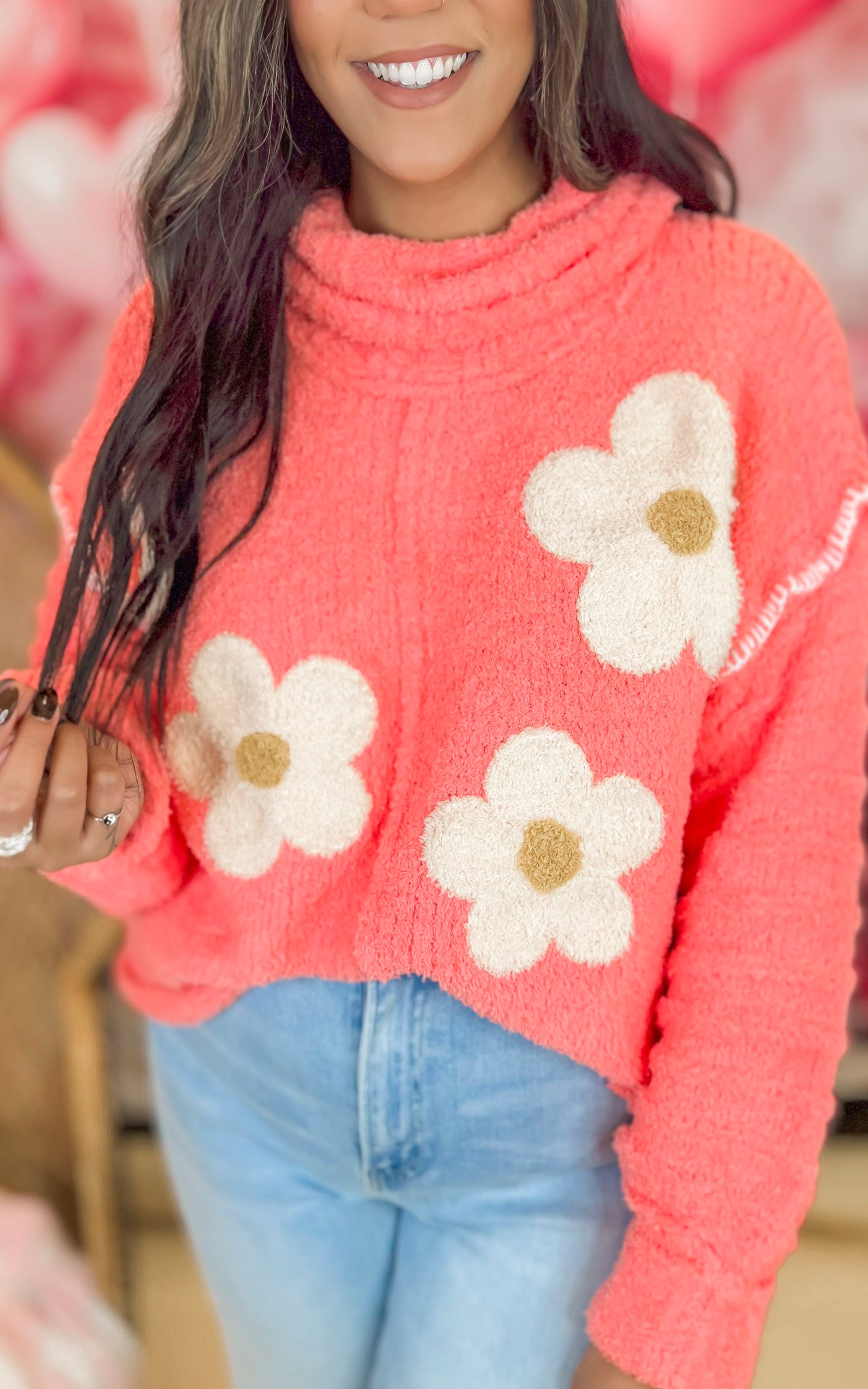 Floral Print Berber Sweater | POL