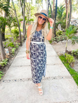 The Bella Everyday Black Palm Maxi Dress by Salty Wave