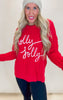 Holly Jolly Red Cable Knit Sweater