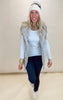 Oversized Quilted Fleece Vest with Hood