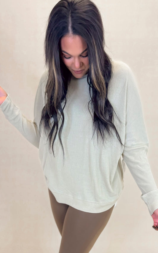 Waffle Ribbed Roundneck Pullover | MONO B