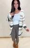 Striped Chunky Knit Full Body Cardigan