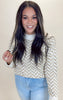 High Neck Herring Bone Knit Sweater