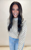 High Neck Herring Bone Knit Sweater