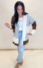 Soft Knit Color Block Open Cardigan