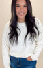 Gold Dotted White Sweater