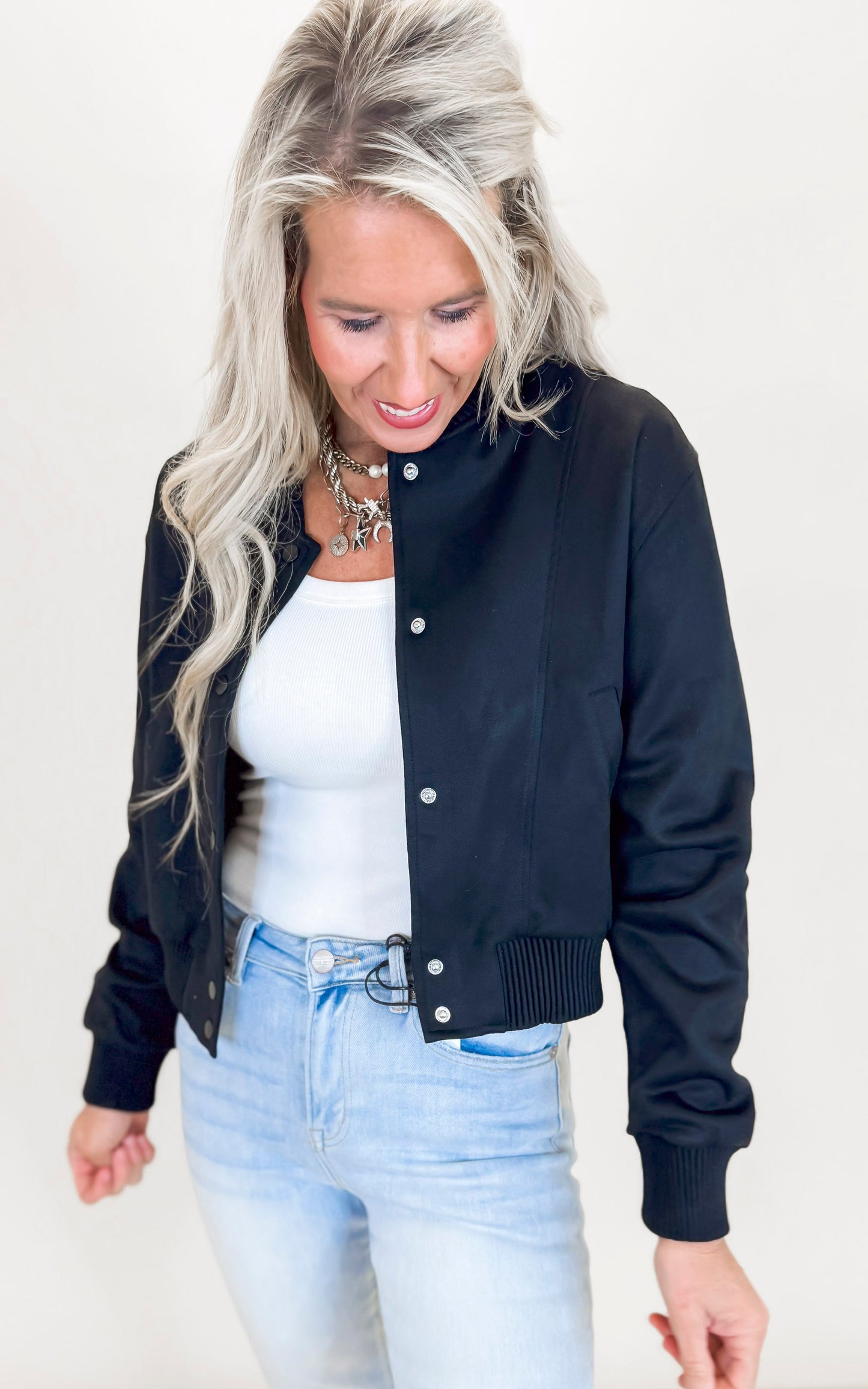 Suede Bomber Jacket | MONO B