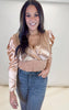 Festive Gold Surplice Holiday Top **DEAL - COUPON EXCLUDED