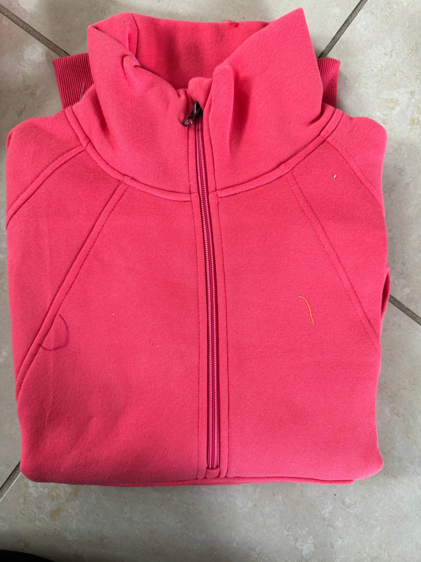 The Ava Bright Coral 1/2 Zip Mock Neck Sweatshirt by Salty Wave**DEAL-COUPON EXCLUDED