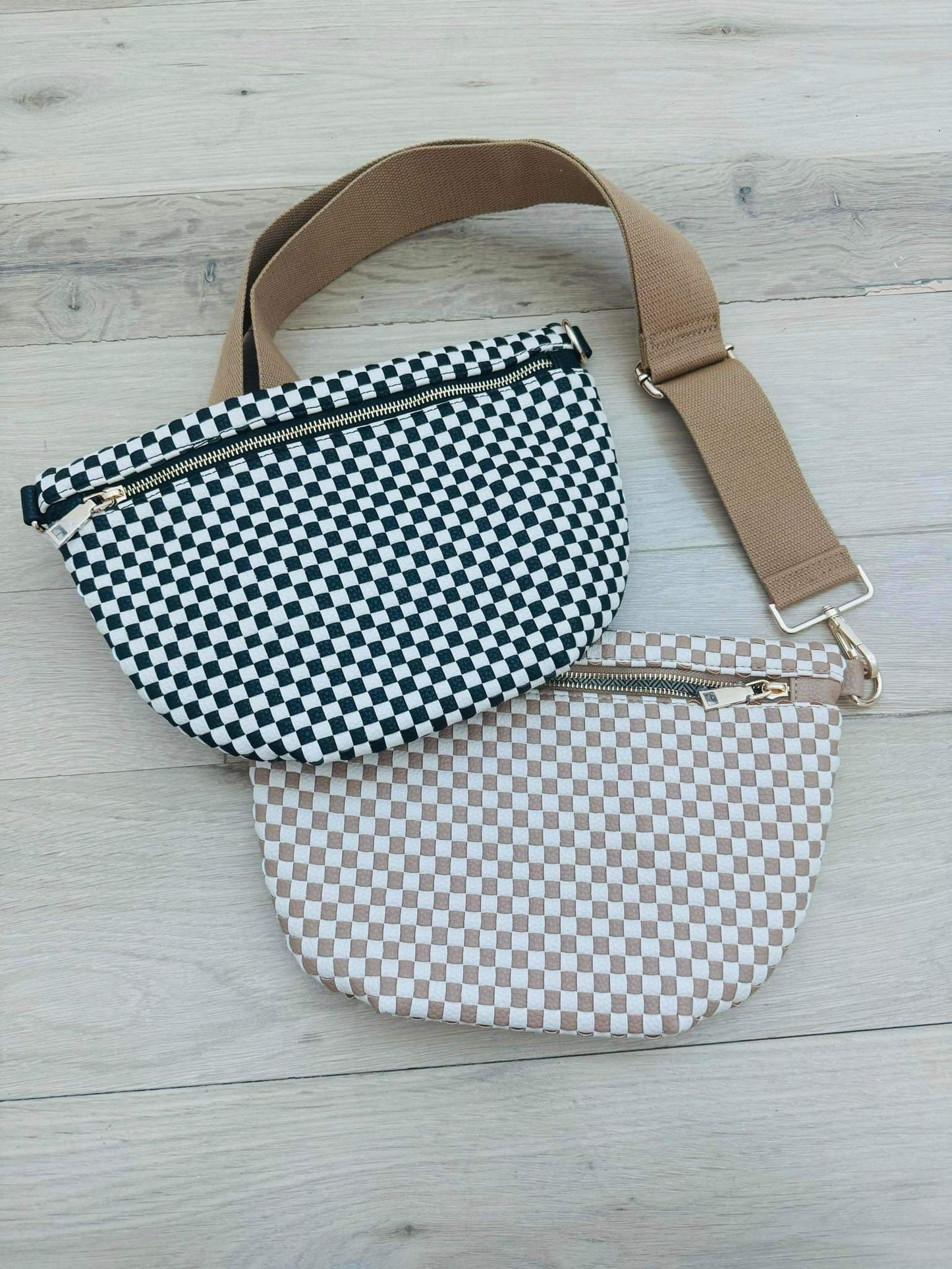 Checkered Westlyn Woven Bum Bag