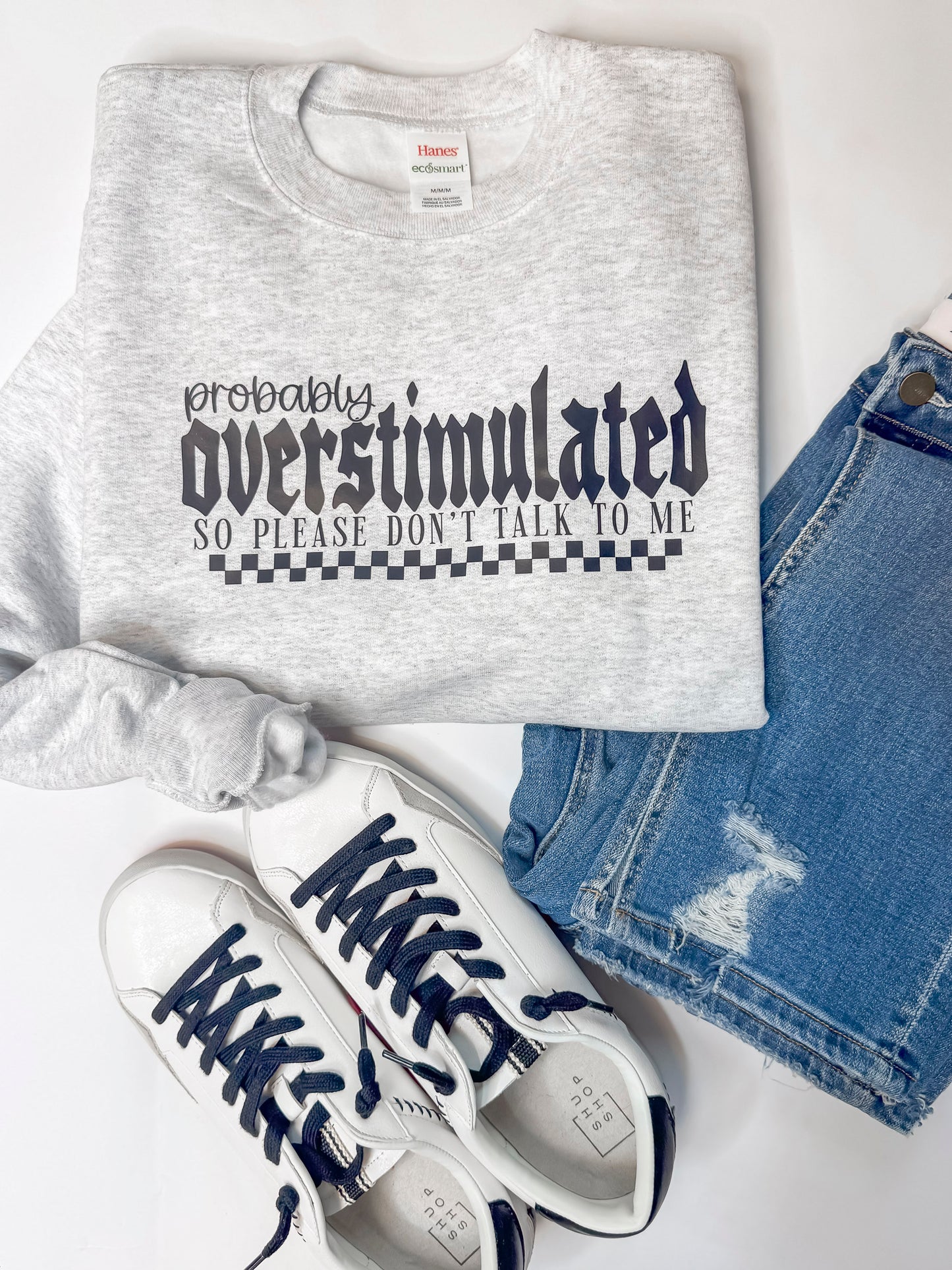 Probably Overstimulated Graphic Crewneck Sweatshirt