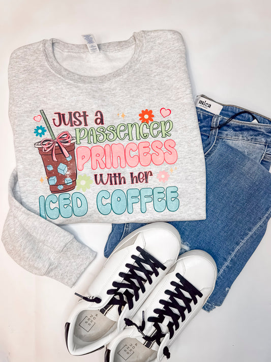 Just a Passenger Princess Graphic Crewneck Sweatshirt