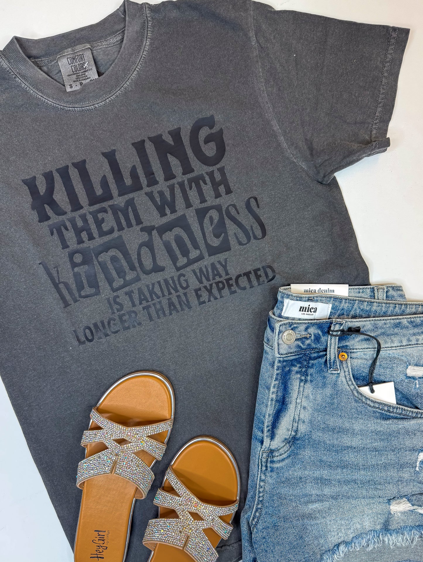 Killing them with Kindness Garment Dyed Graphic T-shirt