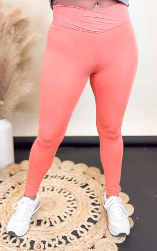 Watermelon Venice Crossover Waist Leggings |Mono B