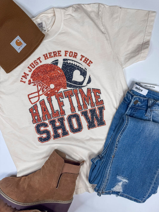 Im Just Here for the Halftime Show Garment Dyed Graphic T-shirt