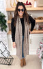 Taupe Open Knit Oblong Scarf