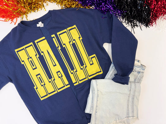 HAIL MICHIGAN State Hand Cut Sweatshirt Cardigan