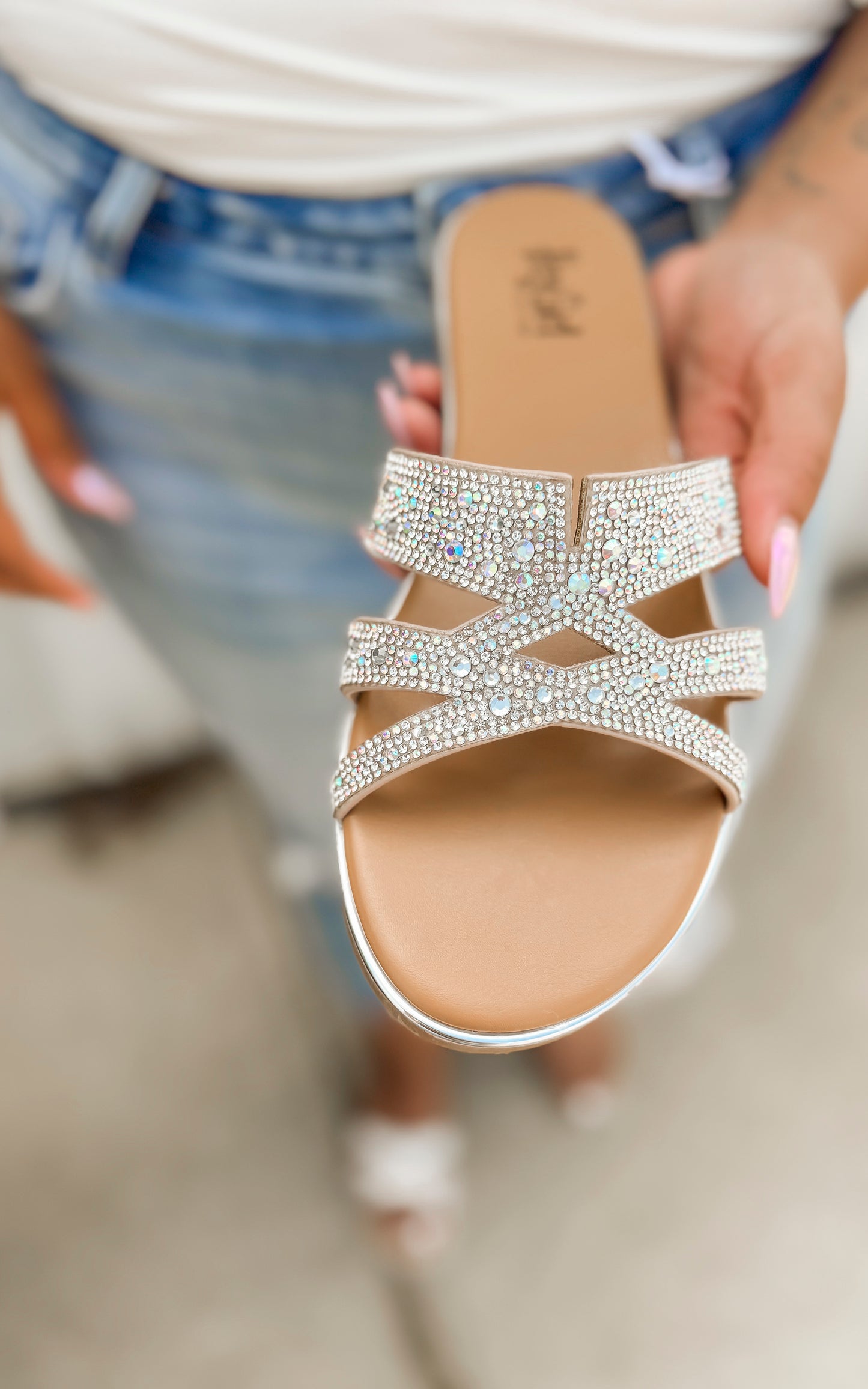 Flair Clear Rhinestone Sandals | Corky