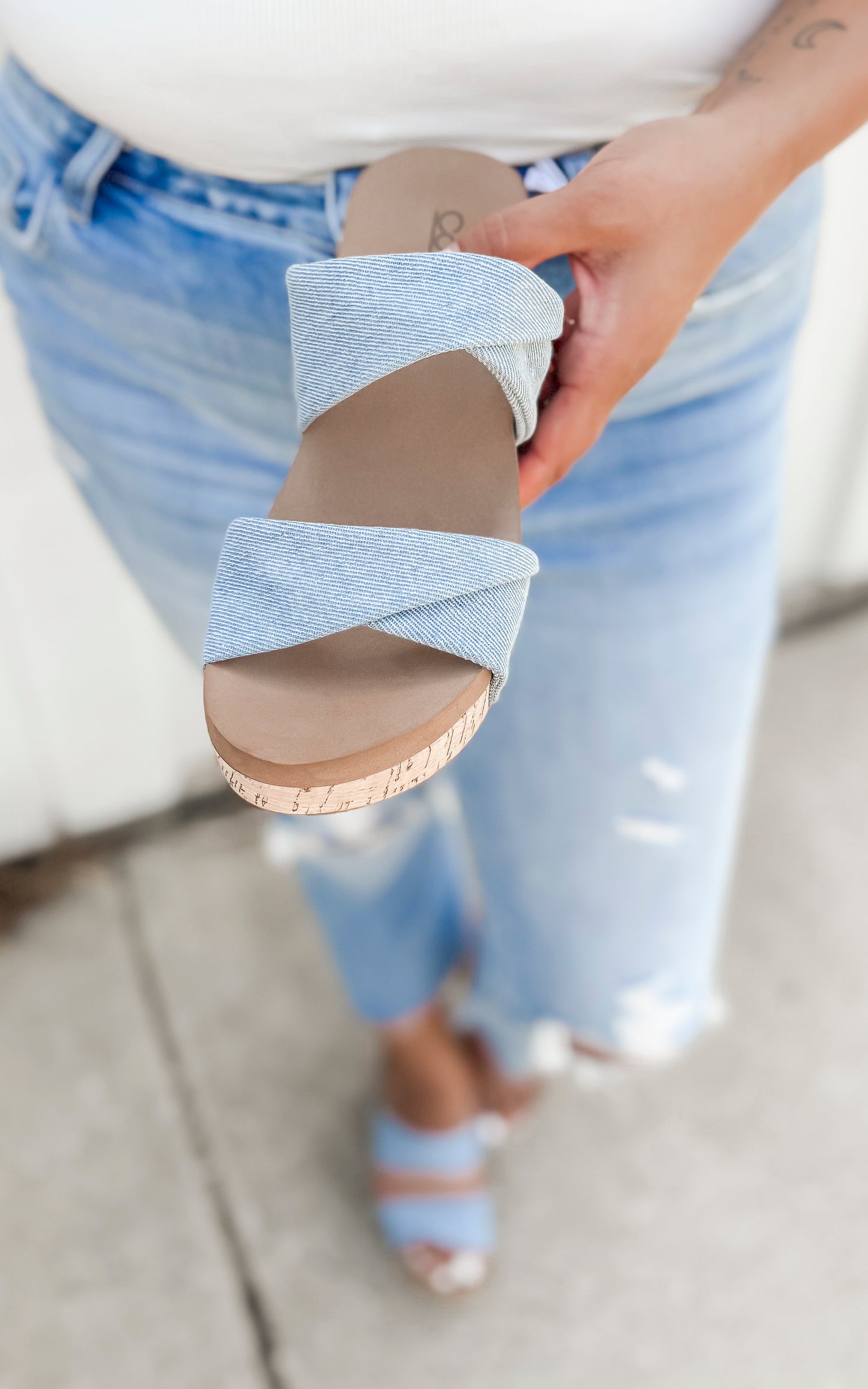 Stranded Denim Wedges | Corkys - Final Sale