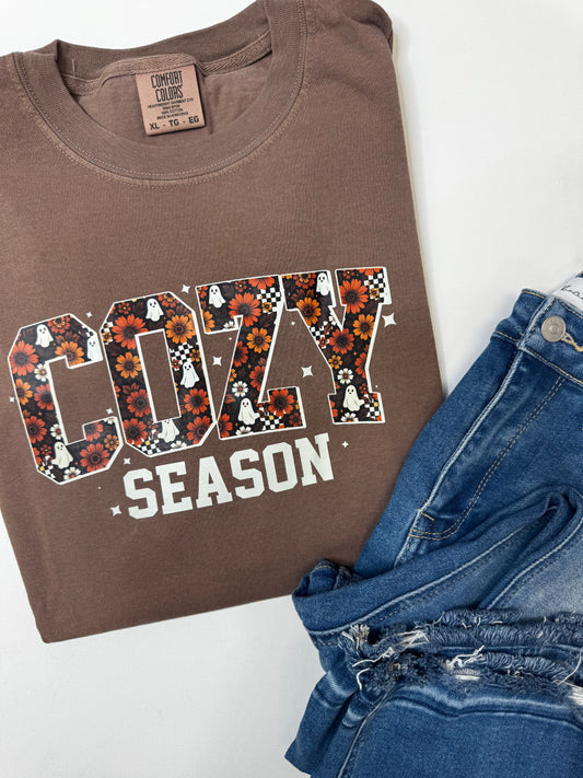 Floral Cozy Season Garment Graphic T-shirt