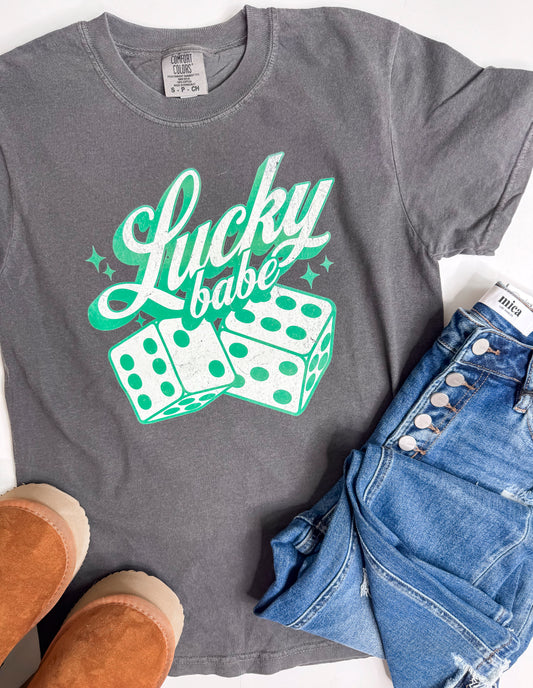 Lucky Babe Garment Dyed Graphic T-shirt