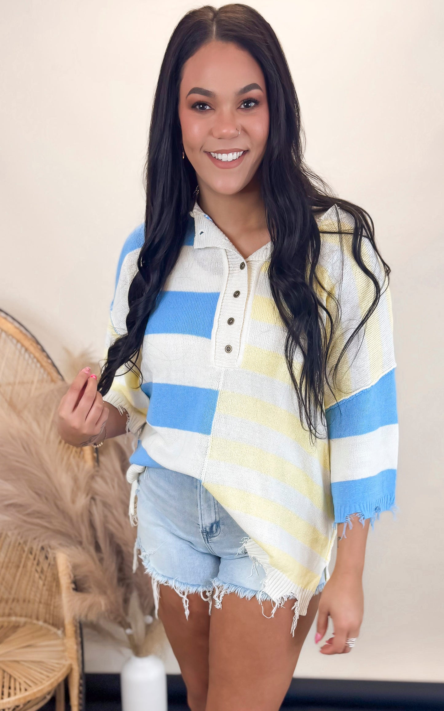 Sunlit Skies Striped Sweater Top**