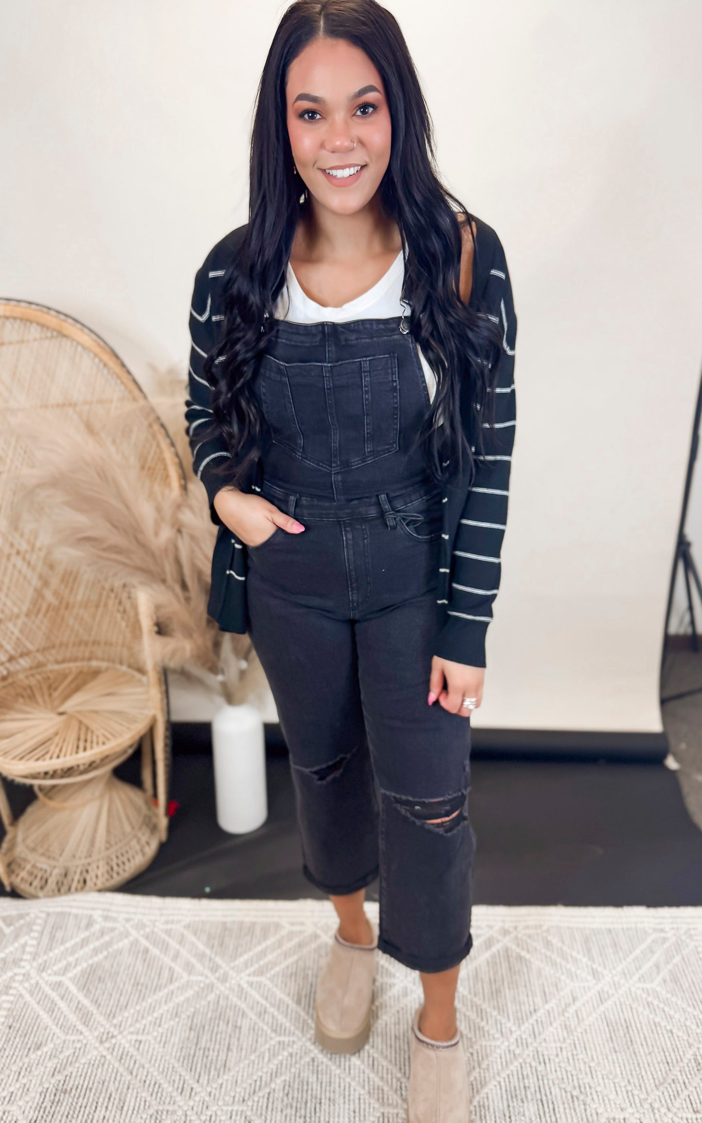 Stretch Boyfriend Denim Overalls | MICA