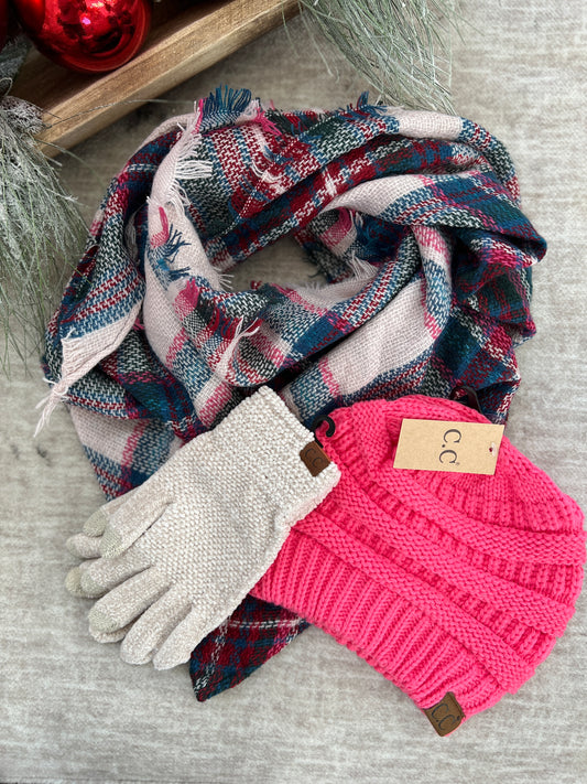 Candy Pink Winter Accessory Bundle