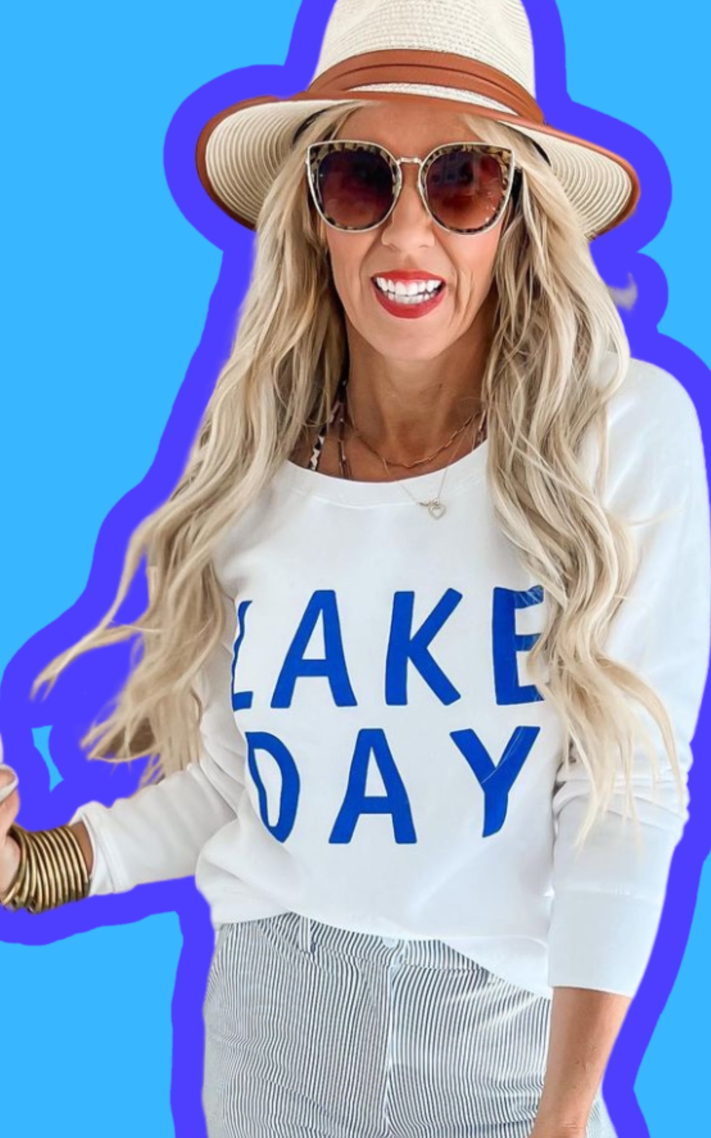 Lake Day Fleece Slouchy - White**