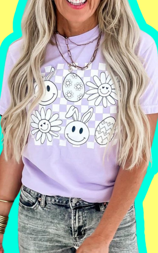 Lavender Easter Graphic T-shirt**