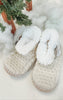 Oatmeal Hand Knitted Coconut Button Slippers - Final Sale