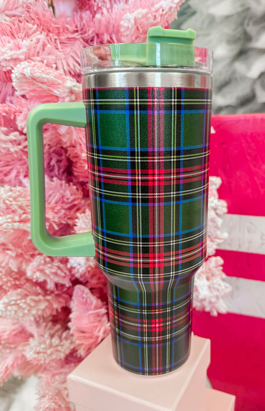 Green Tartan Plaid Tumbler (40oz)**Start Ship Date: Nov 29th