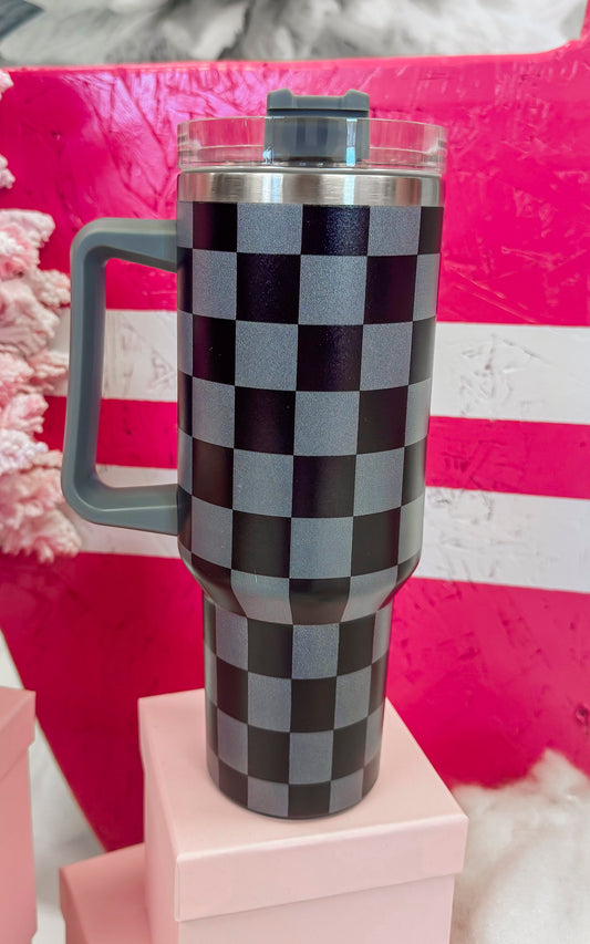 Black Checked Tumbler (40oz)**