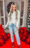 Ivory Half Button Up Long Sleeve Knit Top