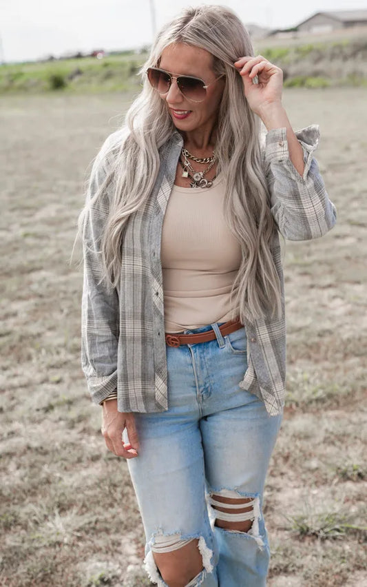 Oversized Jade Flannel Shirt | BE COOL *LA LIVE PREORDER 3.3