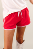 Red And White Drawstring Everyday Shorts