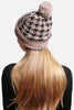 Houndstooth Beanie w/ Pom Pom *8DEAL-COUPON EXCLUDED