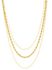 Trio Elegance Rope Paperclip and Figaro Style Chain Necklace