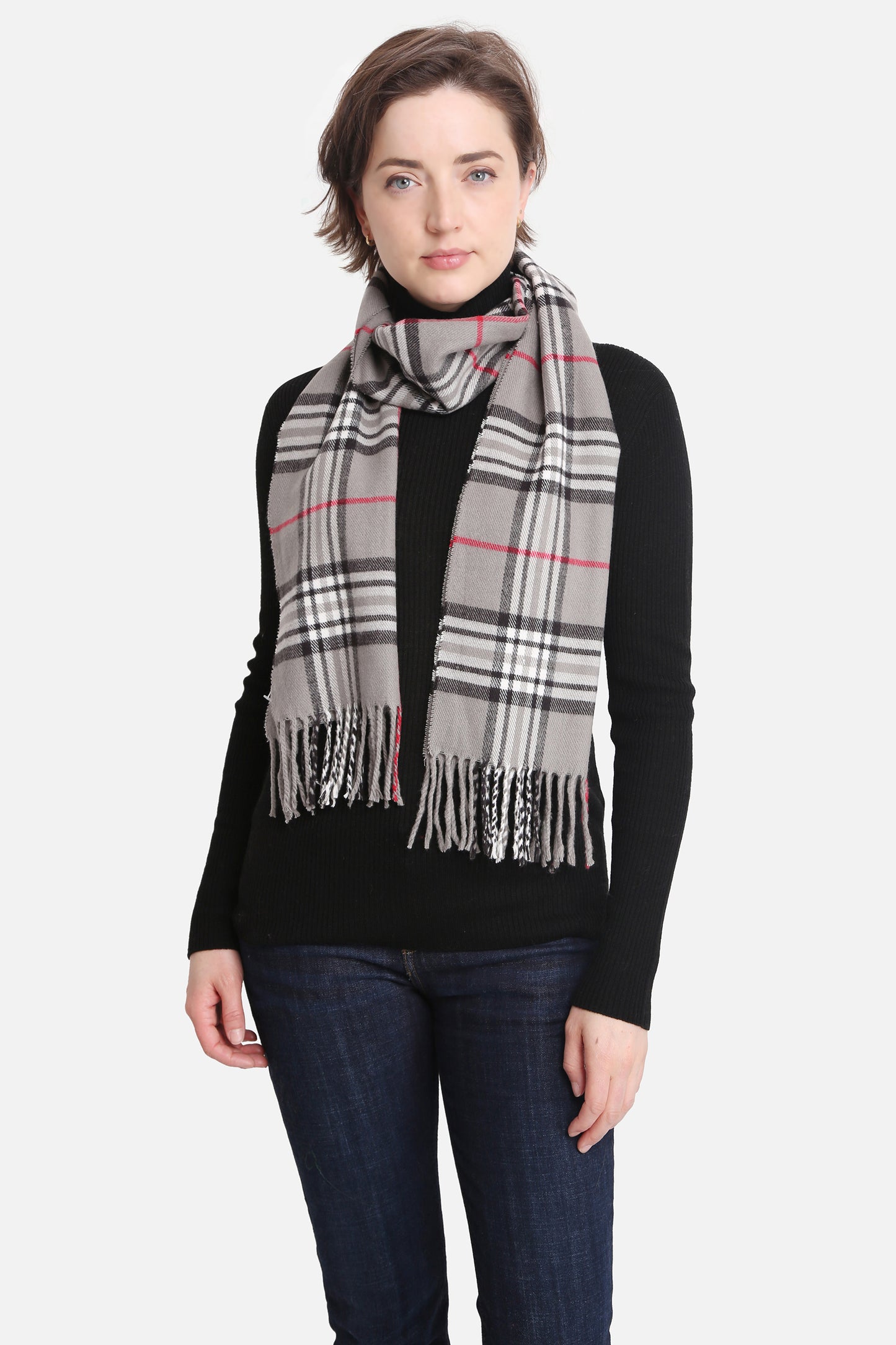 Plaid Pattern Cashmere Oblong Scarf ** DEAL-COUPON EXCLUDED