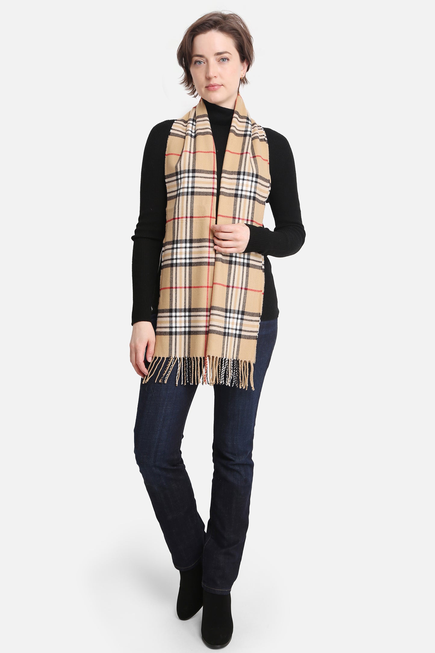 Plaid Pattern Cashmere Oblong Scarf ** DEAL-COUPON EXCLUDED