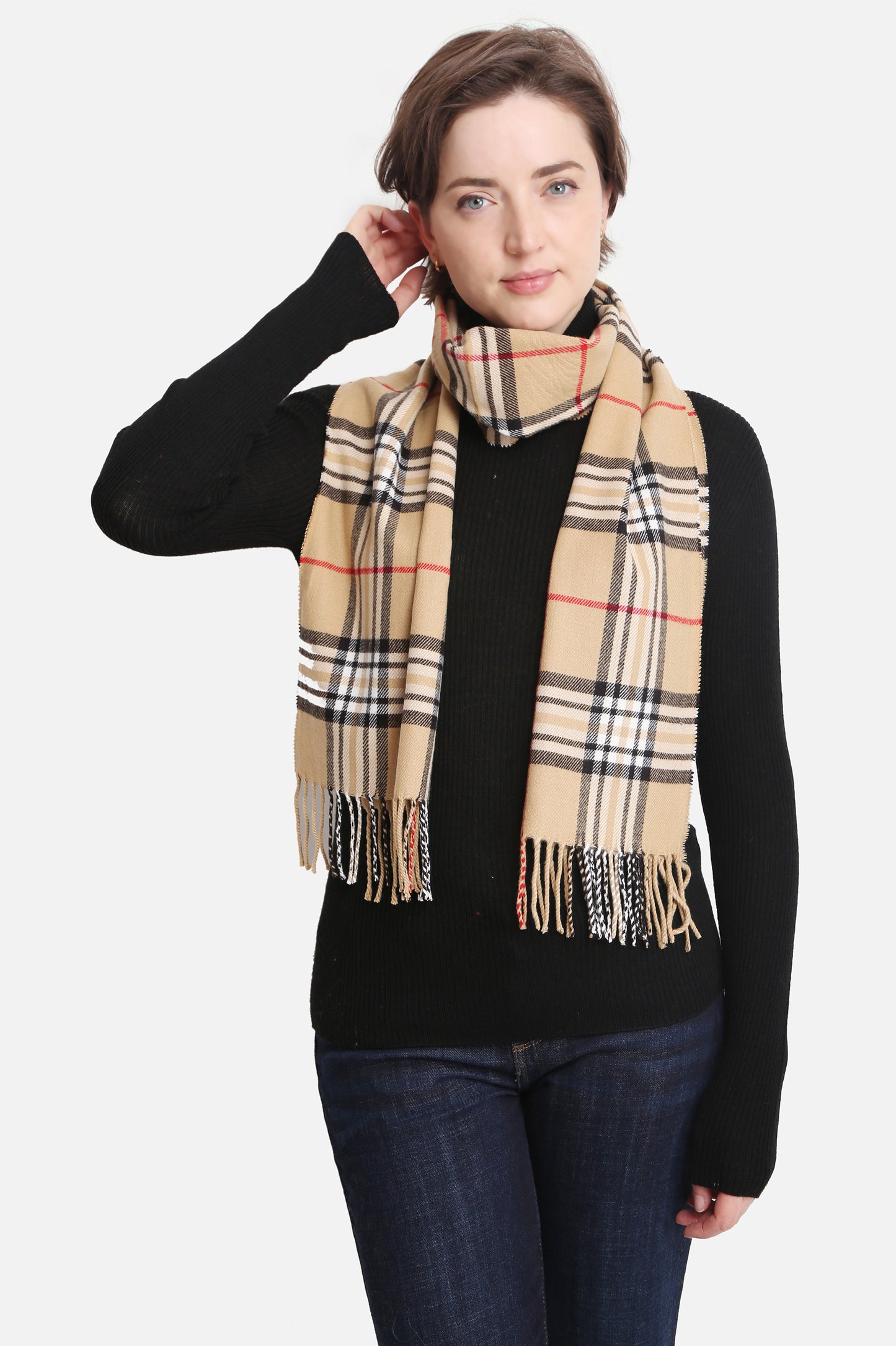 Plaid Pattern Cashmere Oblong Scarf ** DEAL-COUPON EXCLUDED