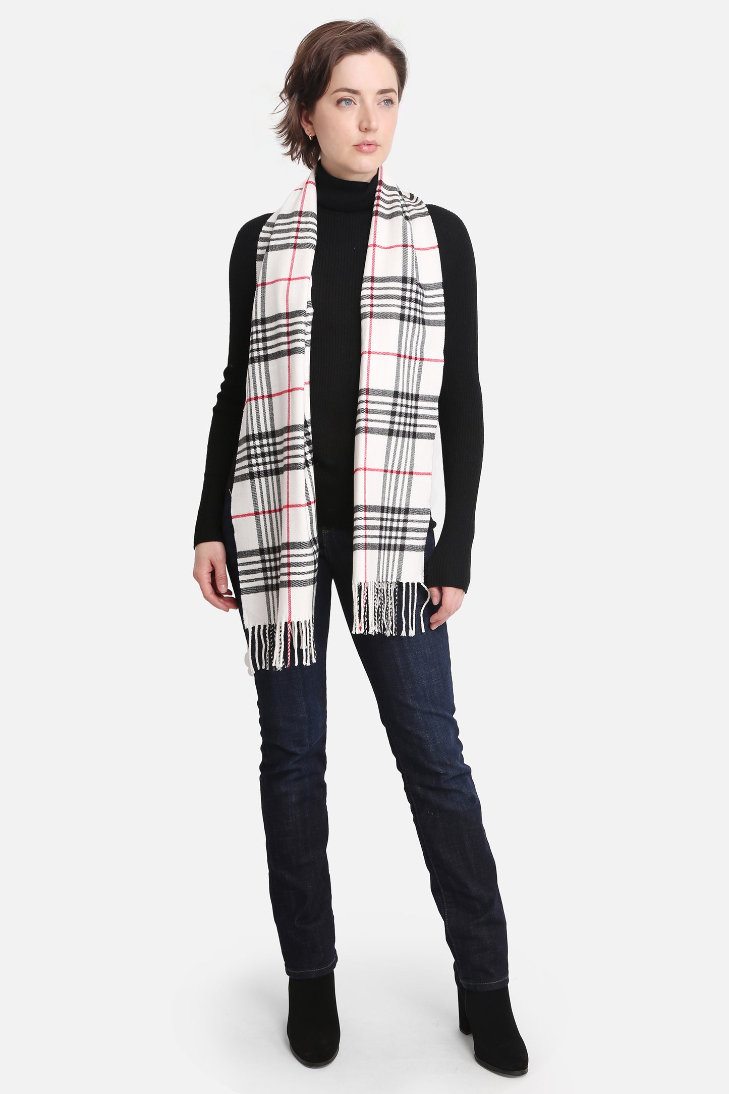 Plaid Pattern Cashmere Oblong Scarf ** DEAL-COUPON EXCLUDED