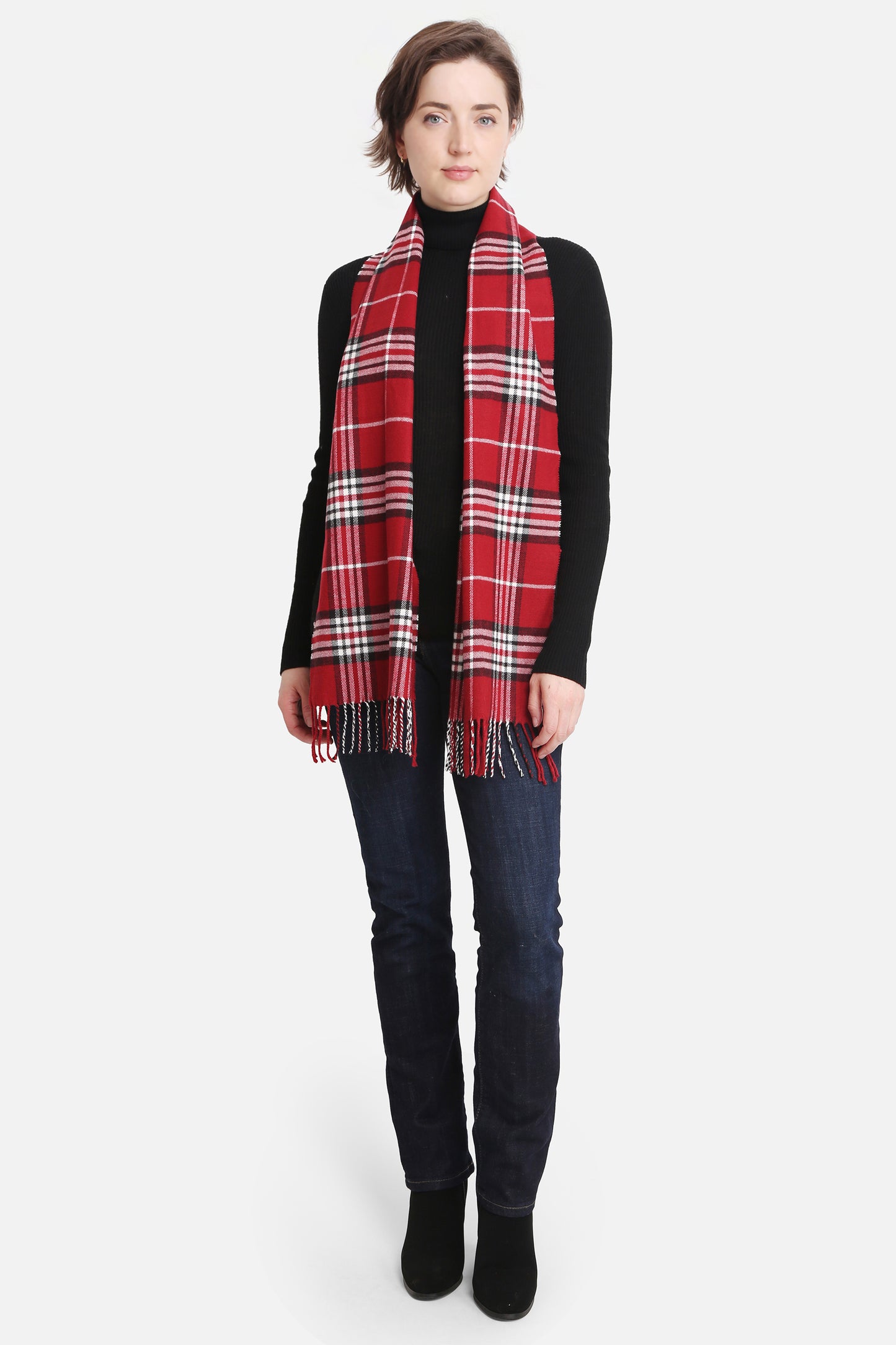 Plaid Pattern Cashmere Oblong Scarf ** DEAL-COUPON EXCLUDED