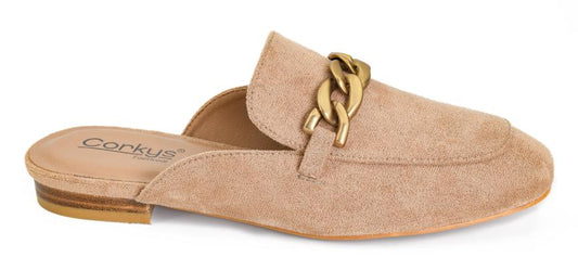 Corky's Keepsake Camel Faux Suede Slide On Shoe  *30A SEPT PREORDER (R)